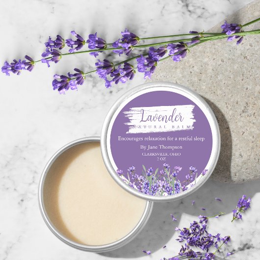 Lavendel Natural Balm Label Runder Aufkleber