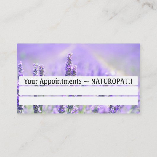 Lavendel Naturopath Termin Business Card (Rückseite)