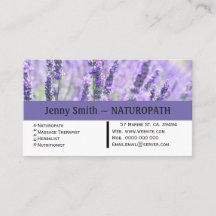 Lavendel Naturopath Termin Business Card