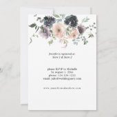 Lavendel-, Navy- und Blütenrosa-Brautparty Einladung (Rückseite)
