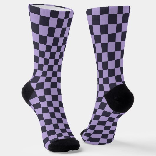 Lavendel-Nebel-Schachbrettmuster Socken (Gewinkelt)