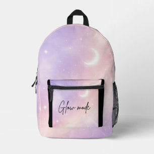 Lavendel-Nebel und rosafarbenes Aura AI Print Cut Bedruckter Rucksack