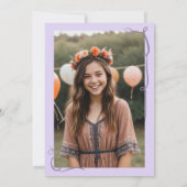 Lavendel niedlich Bowge Bänder Illustrationen Swee Einladung (Rückseite)