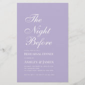 Lavendel Night Before Probe Dinner Einladung (Vorderseite)