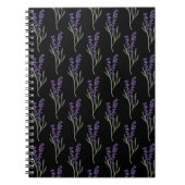Lavendel Notebook Black Pattern Notizblock (Vorderseite)