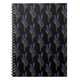Lavendel Notebook Black Pattern Notizblock