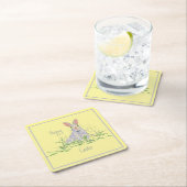 Lavendel Oaster Bunny Yellow Rechteckiger Pappuntersetzer (Vor Ort)