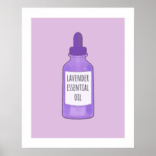 Lavendel-Ölflasche Zeichnung Poster