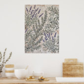 Lavendel-Oliv-Botanik-Musterposter Poster (Küche)