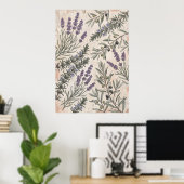 Lavendel-Oliven-Botanik-Kunstposter Poster (Heimbüro)