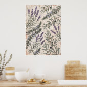 Lavendel-Oliven-Botanik-Kunstposter Poster (Küche)