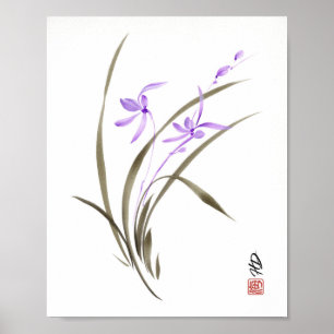 Lavendel-Orchidee Poster