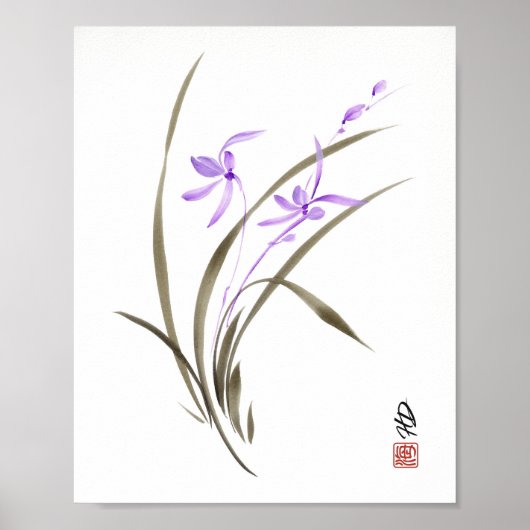 Lavendel-Orchidee Poster (Vorne)