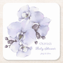 Lavendel-Orchideen-Baby-Shower-Unterlagen - Floral
