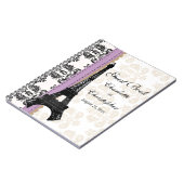 Lavendel-Pariser Eiffelturm-Hochzeits-Gast-Buch Notizblock (Linke Seite)