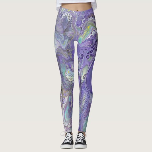 Lavendel & Pastel Abstrakte Leggings - "Naomi" (Vorderseite)
