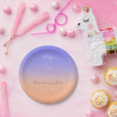 Lavendel Peach Pastel Ombre Papierplatte Pappteller (Party)