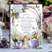 Lavendel Pearls und Prosecco Garden Brautparty Einladung