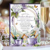 Lavendel Pearls und Prosecco Garden Brautparty Einladung