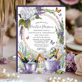 Lavendel Pearls und Prosecco Garden Brautparty Einladung