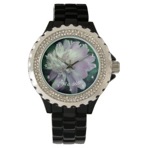 Lavendel Peony Blume in Bloom Personalisiert Armbanduhr