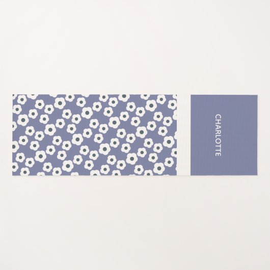 Lavendel Personalisiert Modernes Retro-Muster Yogamatte (Vorderseite (Horizontal))