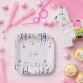 Lavendel Personalisierte Dusche Pappteller (Party)
