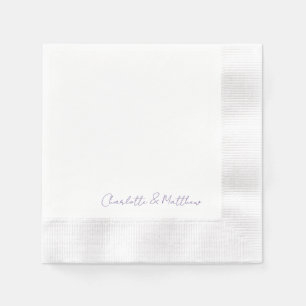Lavendel personalisierte Schrift Namen Hochzeitstü Serviette