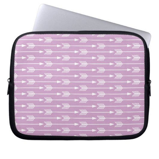 Lavendel-Pfeil-Muster Laptopschutzhülle (Vorderseite)