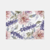 Lavendel-Pfingstrose-Wasserfarben-Blumengarten  Fleecedecke (Vorderseite (Horizontal))