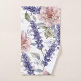 Lavendel-Pfingstrose-Wasserfarben-Blumengarten  Handtuch