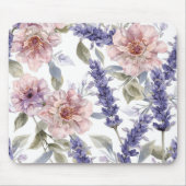 Lavendel-Pfingstrose-Wasserfarben-Blumengarten  Mousepad (Vorne)