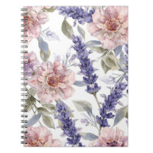 Lavendel-Pfingstrose-Wasserfarben-Blumengarten