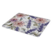 Lavendel-Pfingstrose-Wasserfarben-Blumengarten Schneidebrett (Ecke)