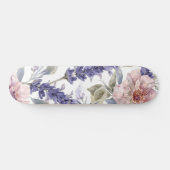 Lavendel-Pfingstrose-Wasserfarben-Blumengarten Skateboard (Horizontal)