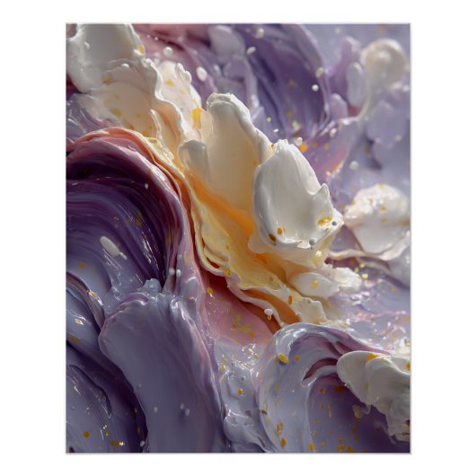 Lavendel-Pfirsich-Cream Fluid Swirl Poster (Vorderseite)