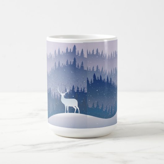 Lavendel Pine Bäume Winter Weihnachtswunder Wunder Verwandlungstasse (Zentrum)