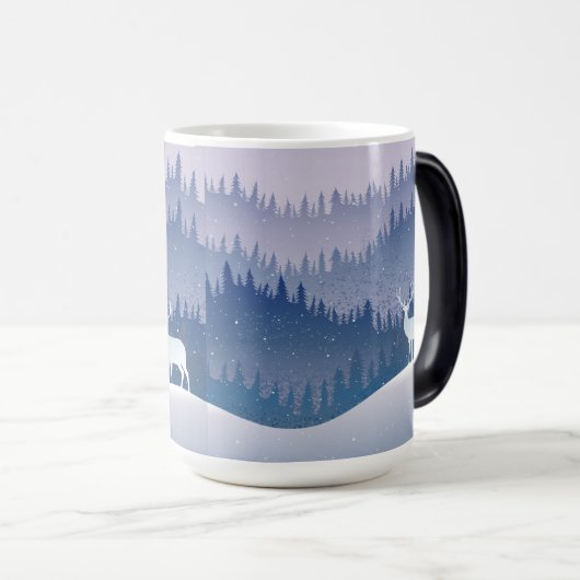 Lavendel Pine Bäume Winter Weihnachtswunder Wunder Verwandlungstasse (VorderseiteRechts)
