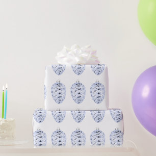 Lavendel Pinecone Weißwrapping Paper Geschenkpapier
