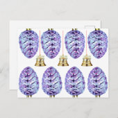 Lavendel Pinecones and Bells Grußkarte Postkarte (Vorne/Hinten)