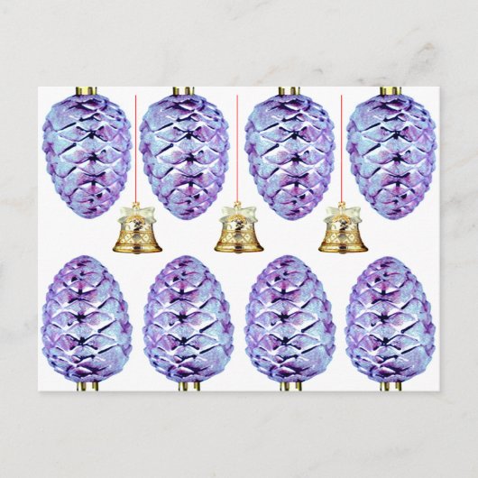Lavendel Pinecones and Bells Grußkarte Postkarte (Vorderseite)