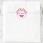 Lavendel Pink Blume Bereit zum Pop Gefallen Tag Runder Aufkleber (Tasche)