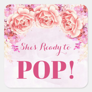 Lavendel Pink Blume Bereit zum Pop Liebesmarken Quadratischer Aufkleber