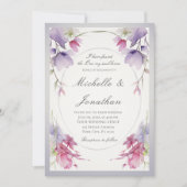 Lavendel Pink Blume Bibel Christliche Hochzeit Einladung (Vorderseite)