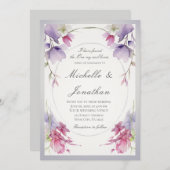 Lavendel Pink Blume Bibel Christliche Hochzeit Einladung (Vorne/Hinten)