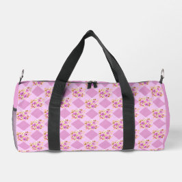Lavendel Pink Blume Gingham Pattern Land Duffle Bag
