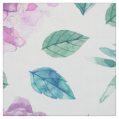 Lavendel Pink Blume & Grüne Blattmuster Stoff (Muster)