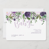 Lavendel & Pink Floral Baby Dusche einladen Einladung (Vorderseite)