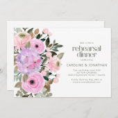 Lavendel Pink Floral Probe Abendessen Einladung (Vorne/Hinten)