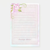 Lavendel Pink Floral Weibchen Niedlich Custom Post-it Klebezettel (Vorderseite)